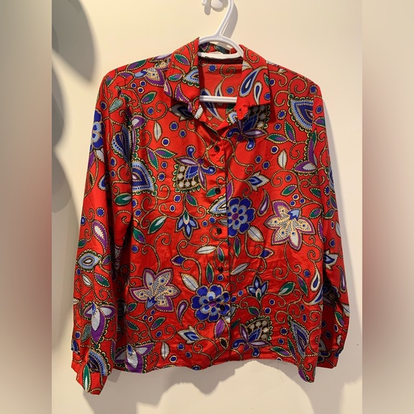 Vintage Funky Paisley Print Blouse - Picture 1 of 3